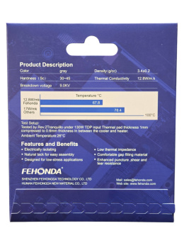 Profesjonalny wydajny termopad Fehonda 12.8W/mK 100x100x1.0mm